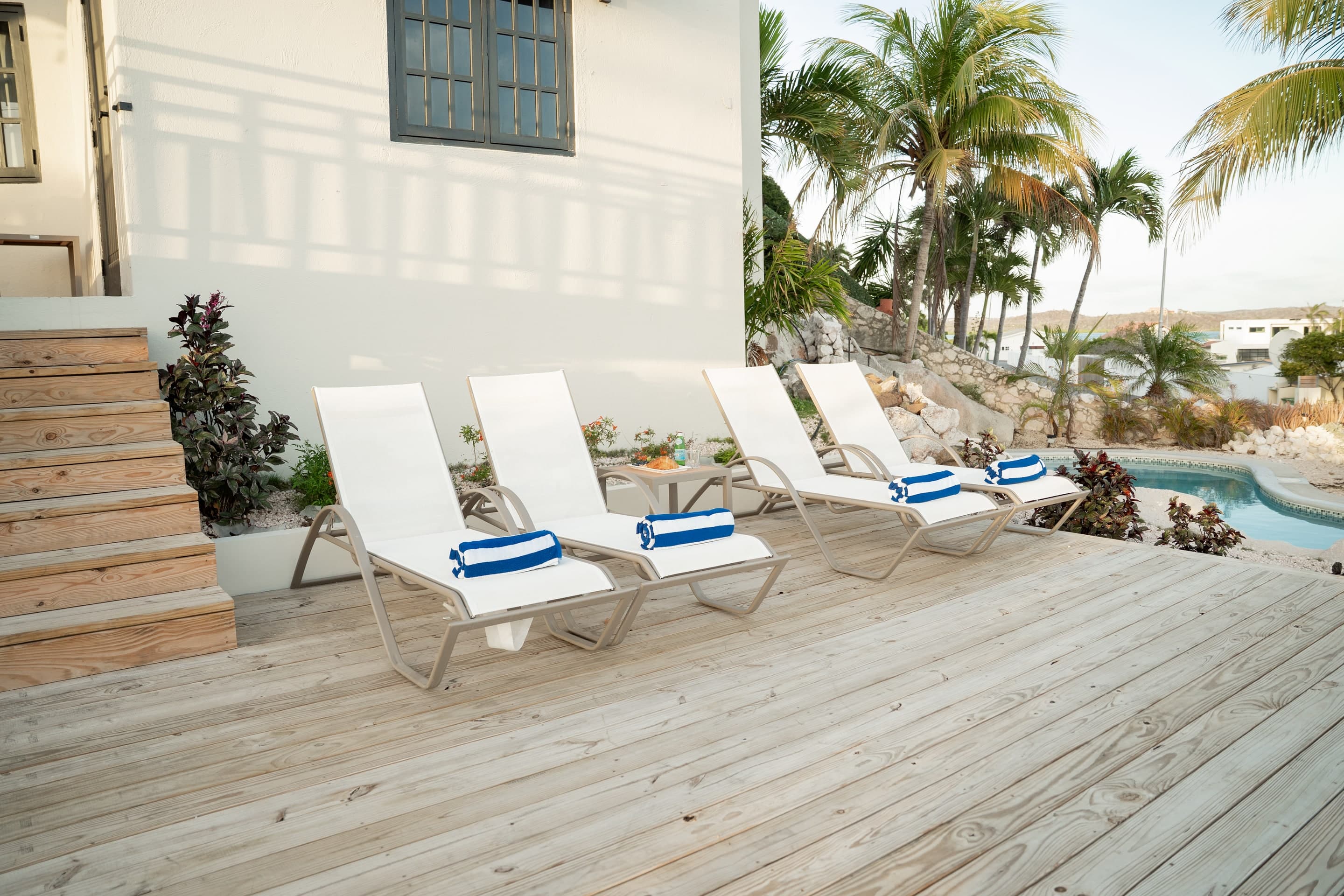 Private natural rock pool and tropical garden at The Villa Elizabeth